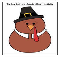 Turkey Letters Cookie Sheet Activity