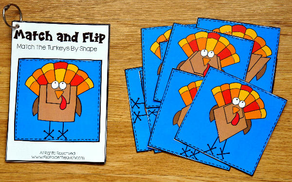 Turkey Themed Match and Flip Books