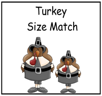 Turkey Size Match File Folder Game