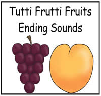 Tutty Fruity Fruit Ending Sounds File Folder Game