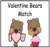 Valentine Bears Match File Folder Game