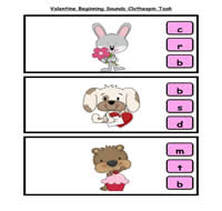 Valentine\'s Day Beginning Sounds Clothespin Task