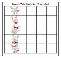 Valentine's Day Bunny Sweet Sort Cookie Sheet Activity