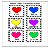 Heart Colors Vocabulary Cards