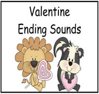 Valentine Ending Sounds File Folder Game
