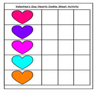 Valentine\'s Day Hearts Color Sort Cookie Sheet Activity