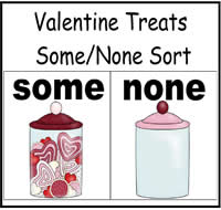 Valentine Treat Jars Some/None Sort File Folder Game