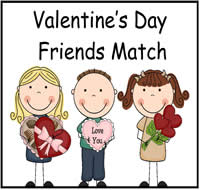 Valentine\'s Day Friends Match File Folder Game