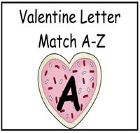 Valentine\'s Day Letter Match A-Z File Folder Game