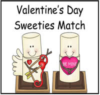 Valentine\'s Day Sweeties Match File Folder Game