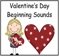 Valentine\'s Day Beginning Sounds File Folder Game
