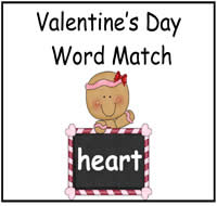 Valentine\'s Day Vocabulary Words File Folder Game