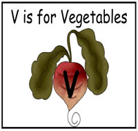 V is for Vegetable Sort File Folder Game