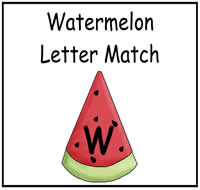 Watermelon Letters Match File Folder Game