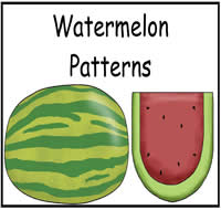 Watermelon Patterns File Folder Game