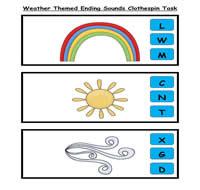 Weather Ending Sounds Clothespin Task