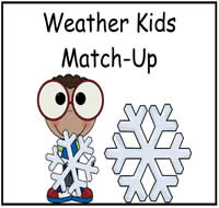 Weather Kids Match-Up File Folder Game