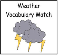 Weather Vocabulary Match Up File Folder Game