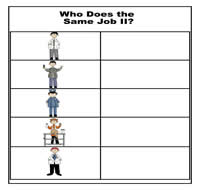 Who Does the Same Job II Cookie Sheet Activity