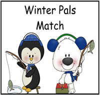 Winter Pals Match File Folder Game