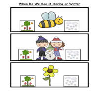 Spring or Winter Things Clothespin Task