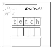 Handwriting Practice Sheets Set 20: Beach Words