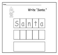 Handwriting Practice Set 29: Write Christmas Season Words
