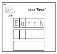 Handwriting Practice Sheets Set 33: Write Earth Day Words
