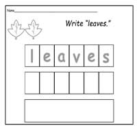 Handwriting Practice Sheets Set 26: Write Fall Unit Words