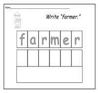 Handwriting Practice Sheets Set 6: On the Farm Vocabulary