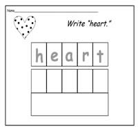 Handwriting Practice Sheets Set 10: Valentine's Day Words