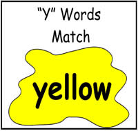 \"Y\" Words Match File Folder Game