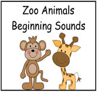 Zoo Animals Beginning Sounds File Folder Game