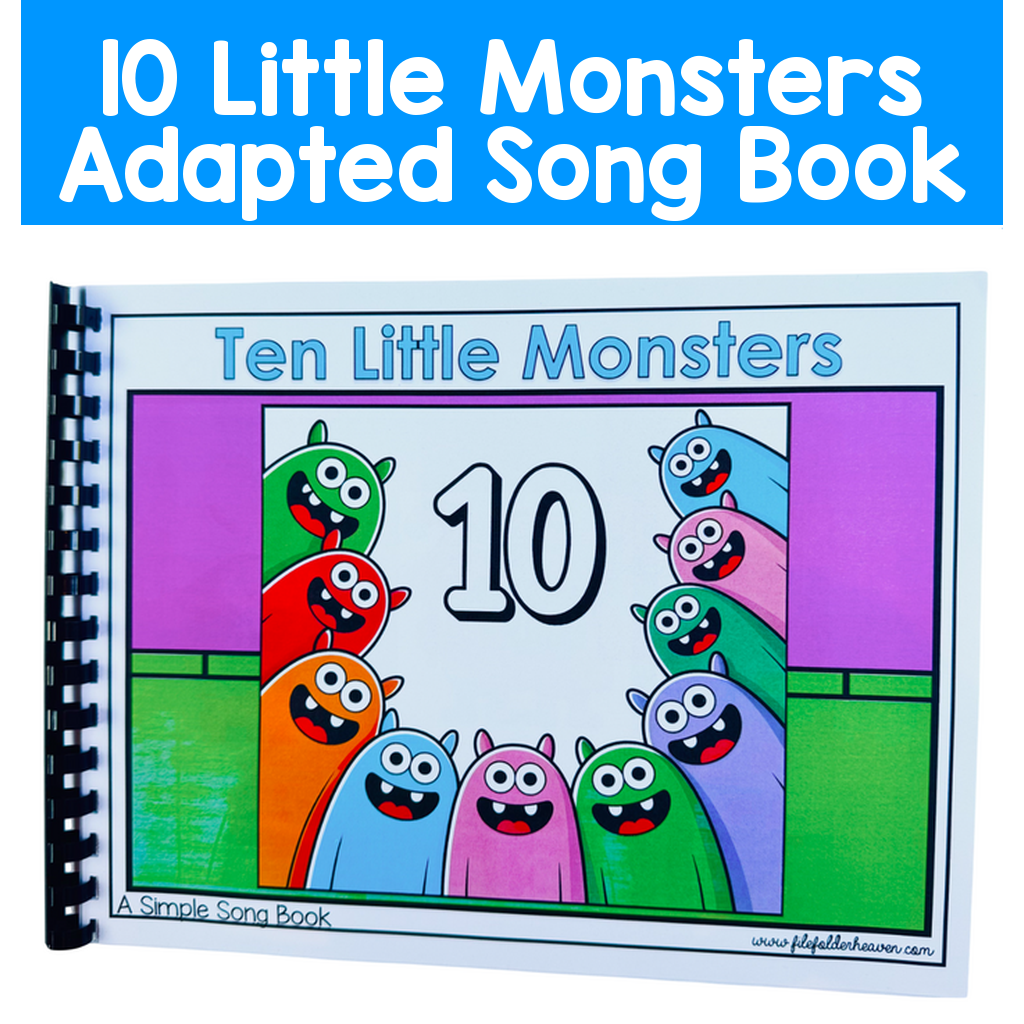 10 Little Monsters Adapted Song Book | File Folder Heaven