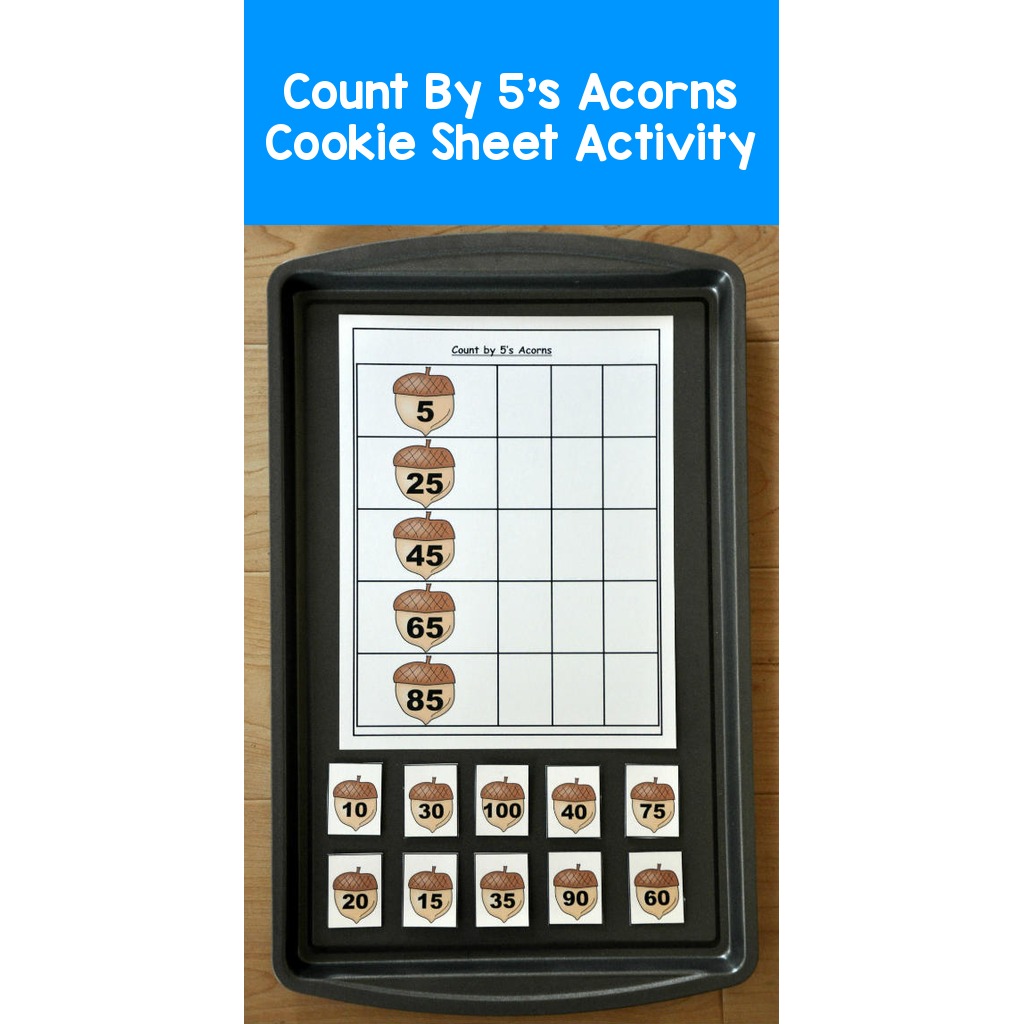 Count By 5's Acorns Cookie Sheet Activity