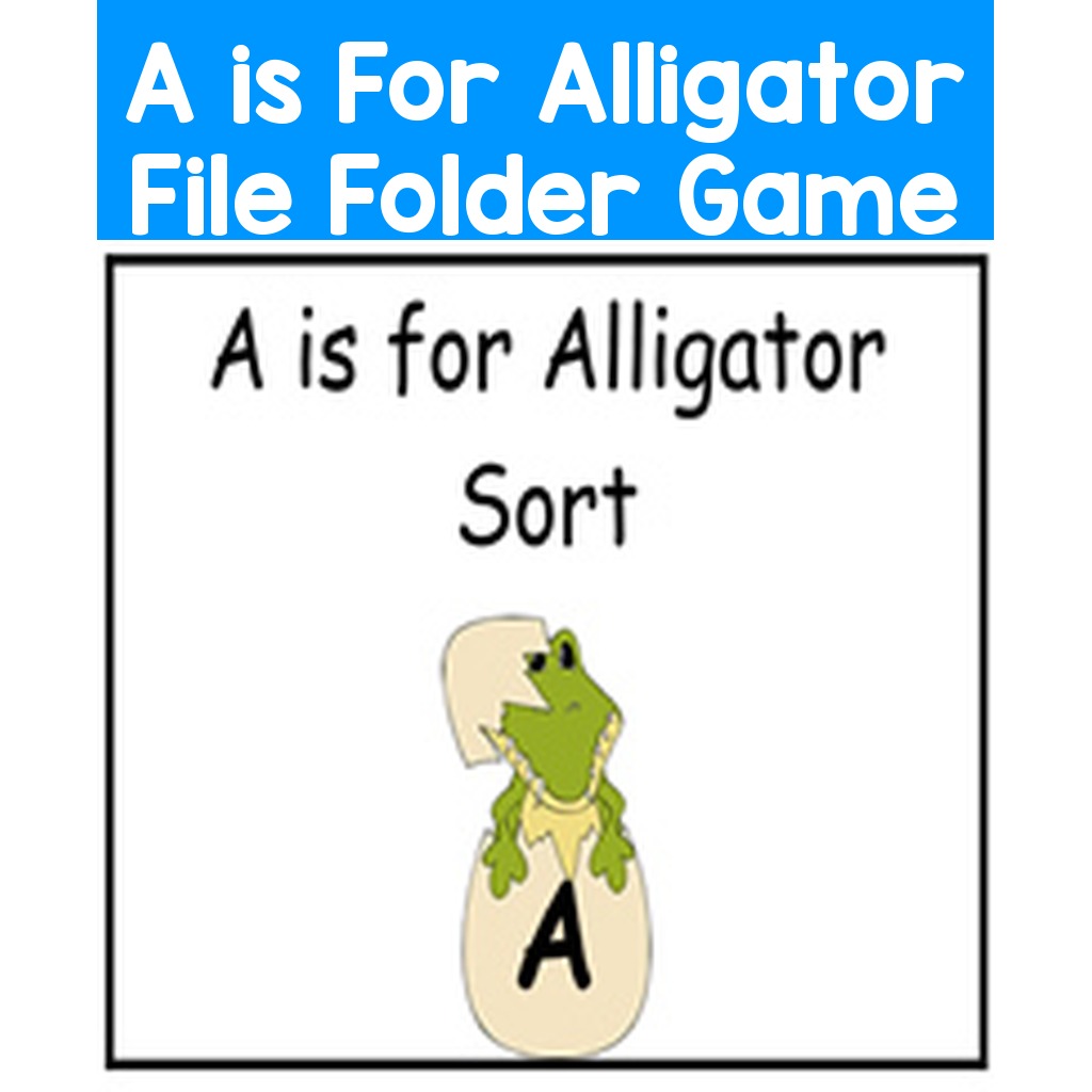 A is For Alligator File Folder Game