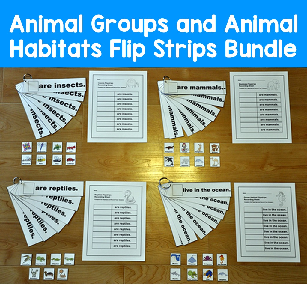 Animal Groups and Animal Habitats Flip Strips Bundle