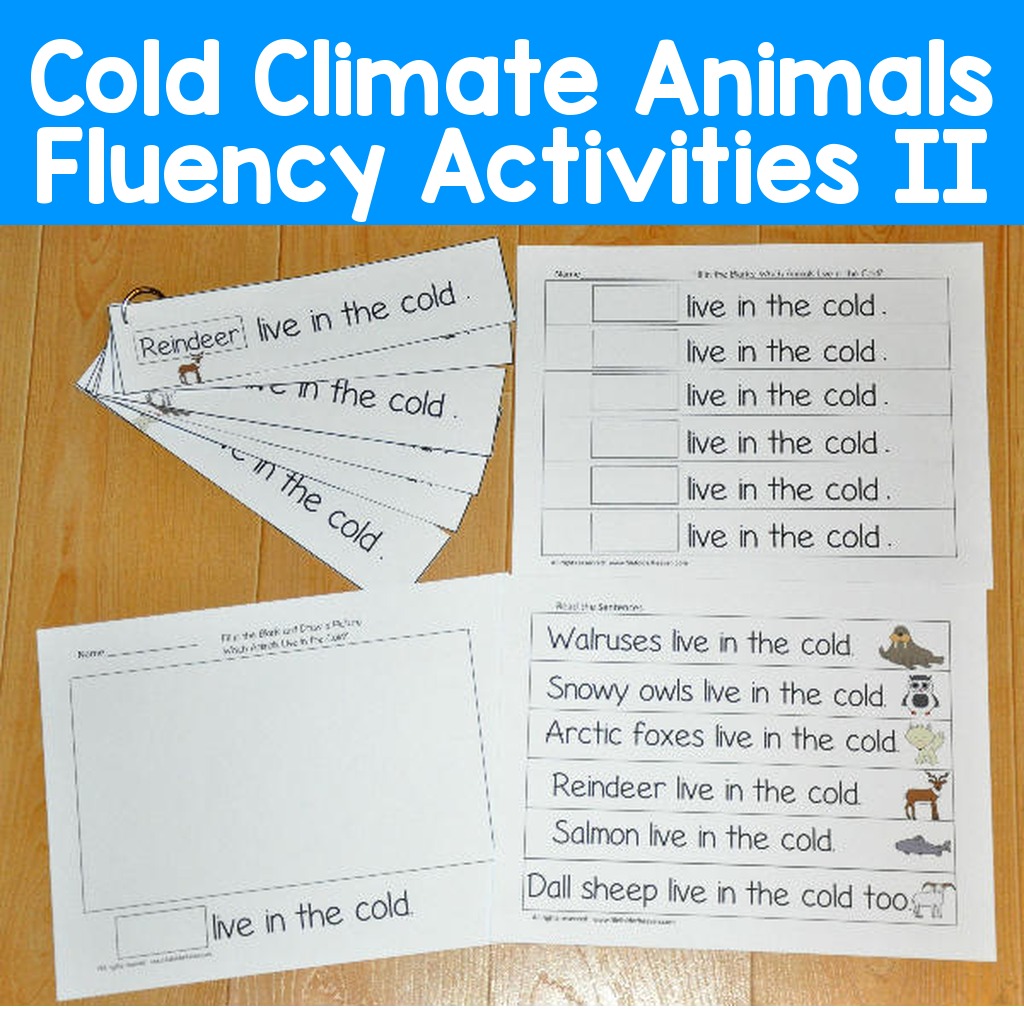 Cold Climate Animals Fluency Activities II