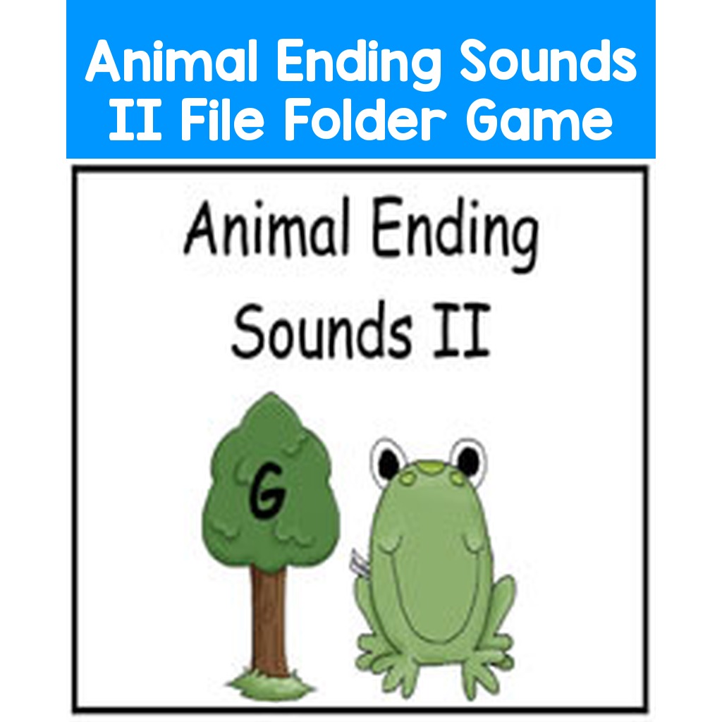 Animal Ending Sounds II File Folder Game