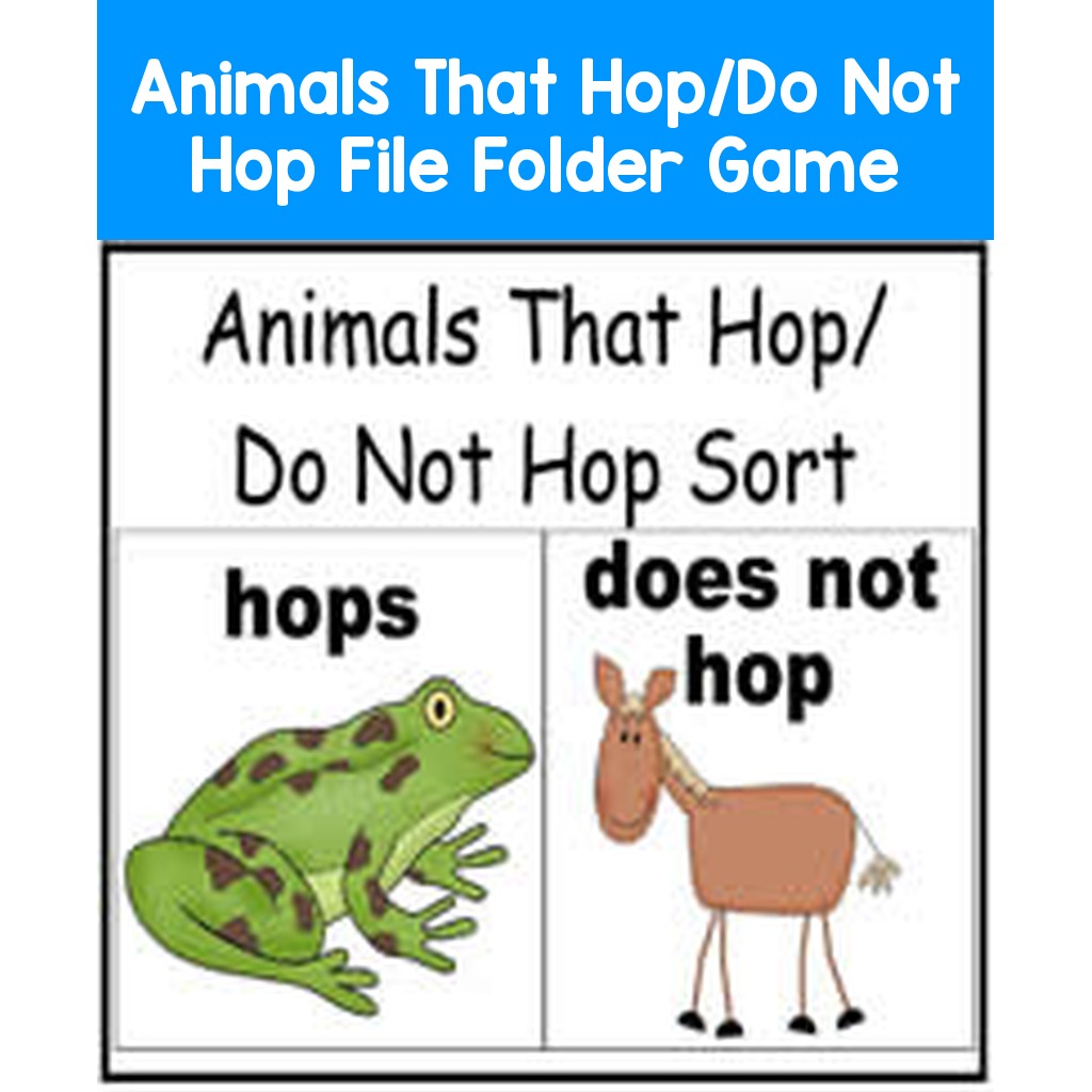 Animals That Hop/Do Not Hop File Folder Game