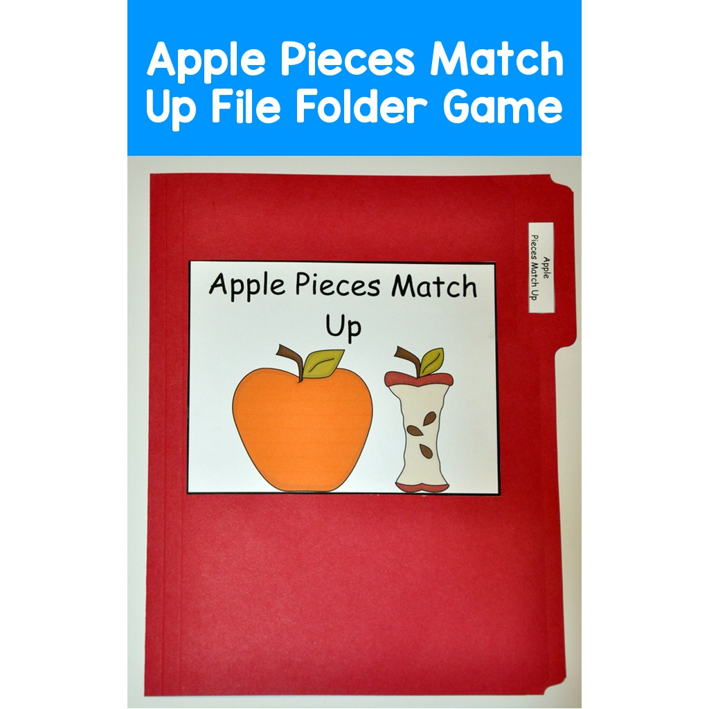 Apple Pieces Match Up File Folder Game