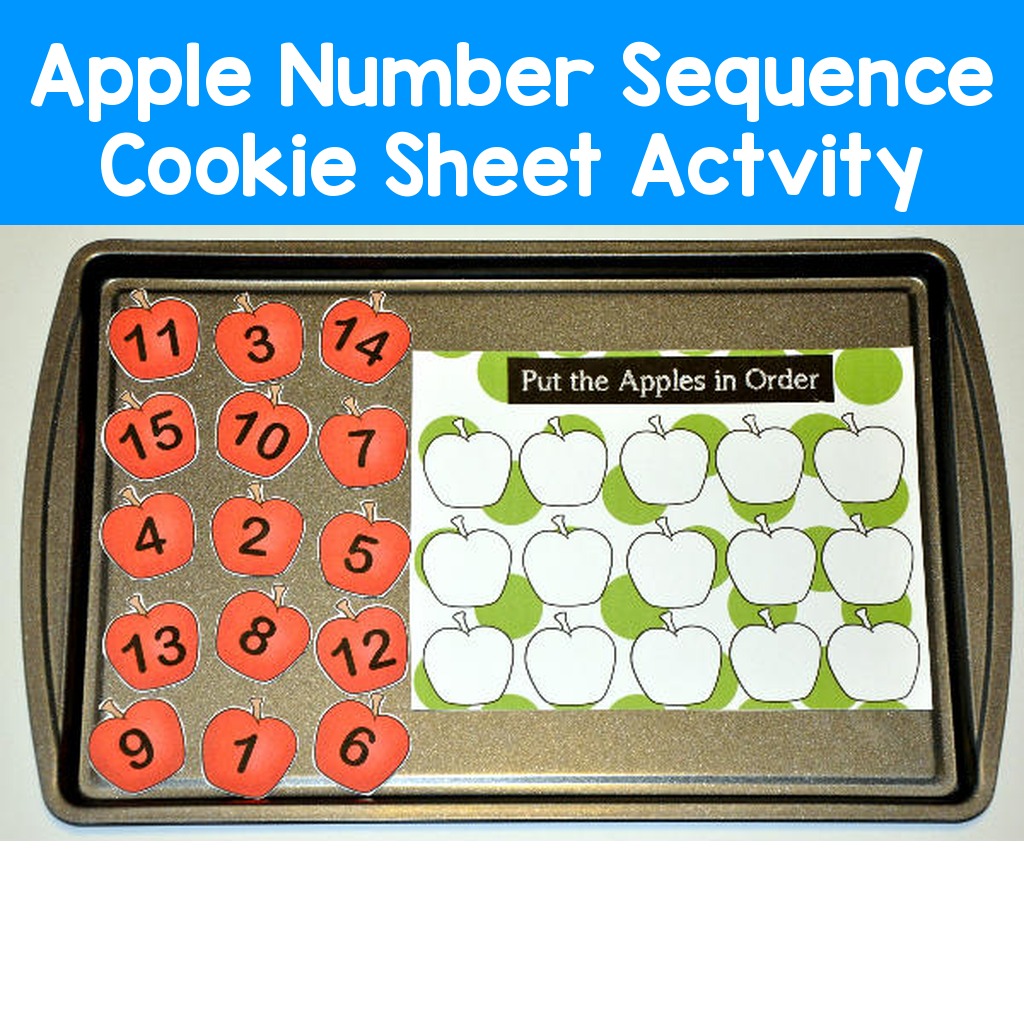 Apple Number Sequence Cookie Sheet Actvity