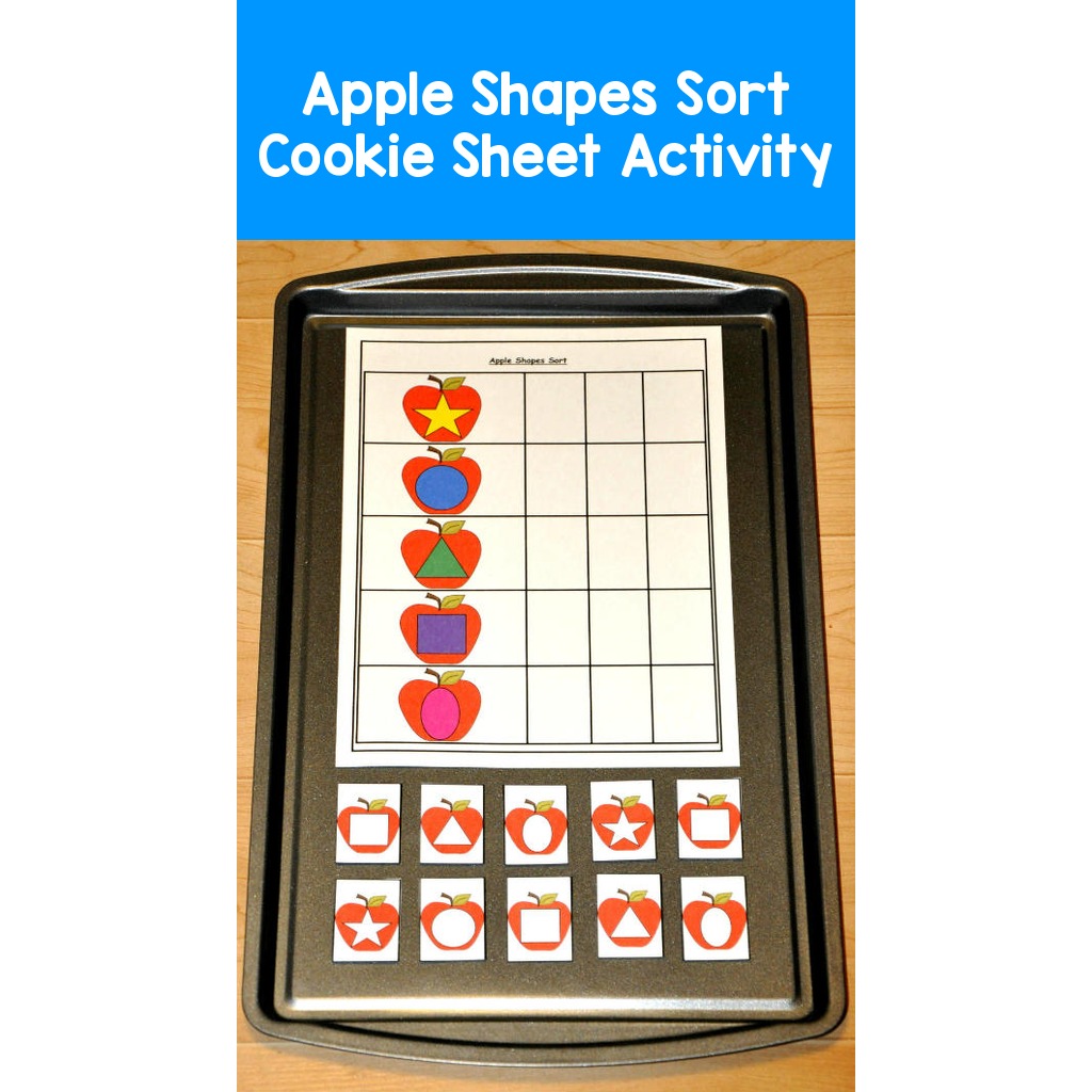 Apple Shapes Sort Cookie Sheet Activity