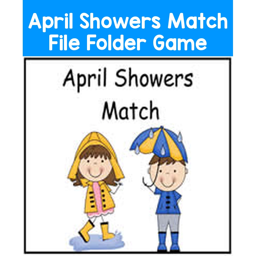 April Showers Match File Folder Game
