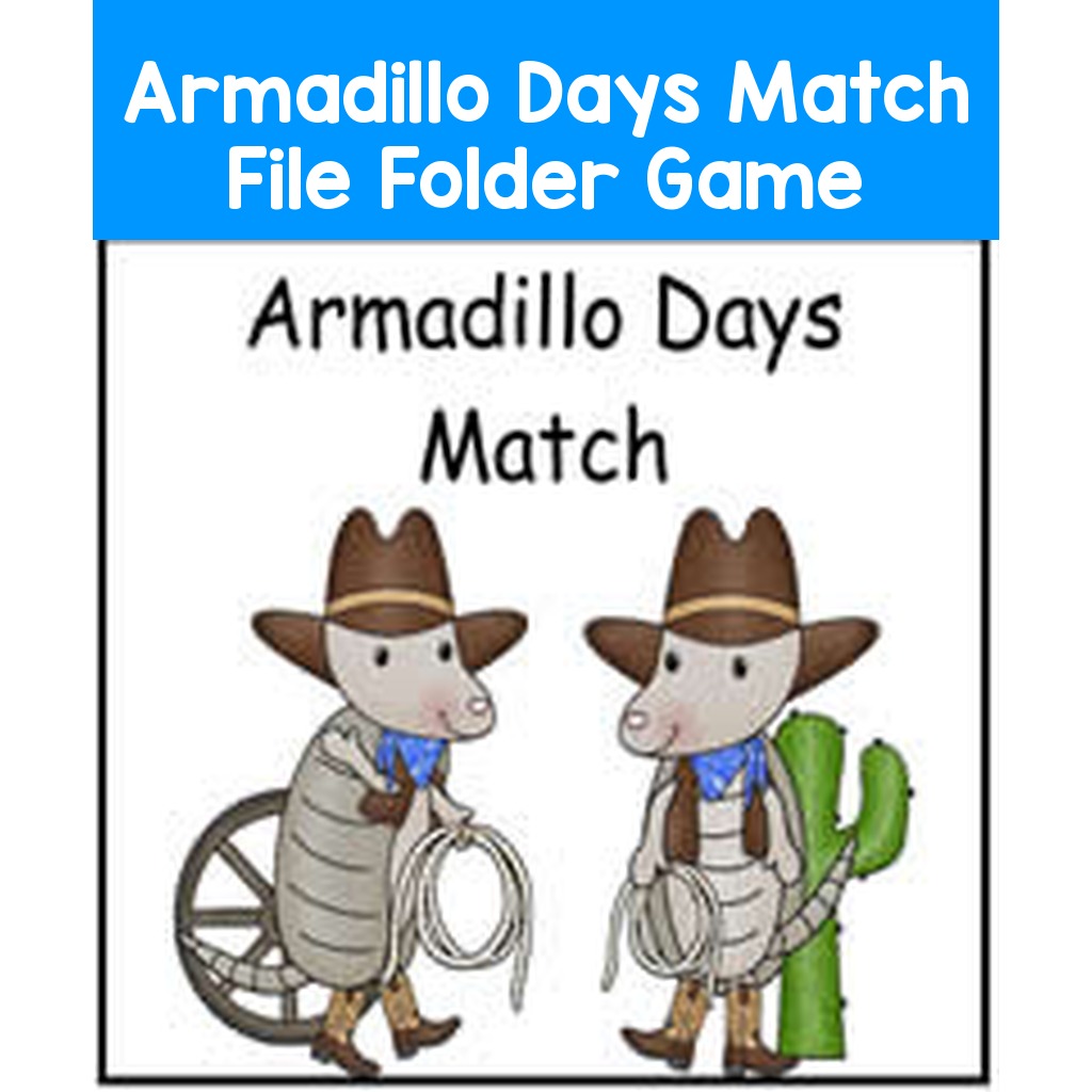 Armadillo Days Match File Folder Game