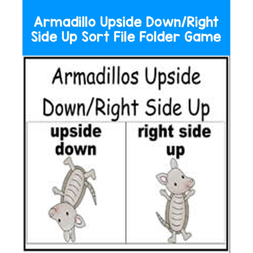 Armadillo Upside Down/Right Side Up Sort File Folder Game