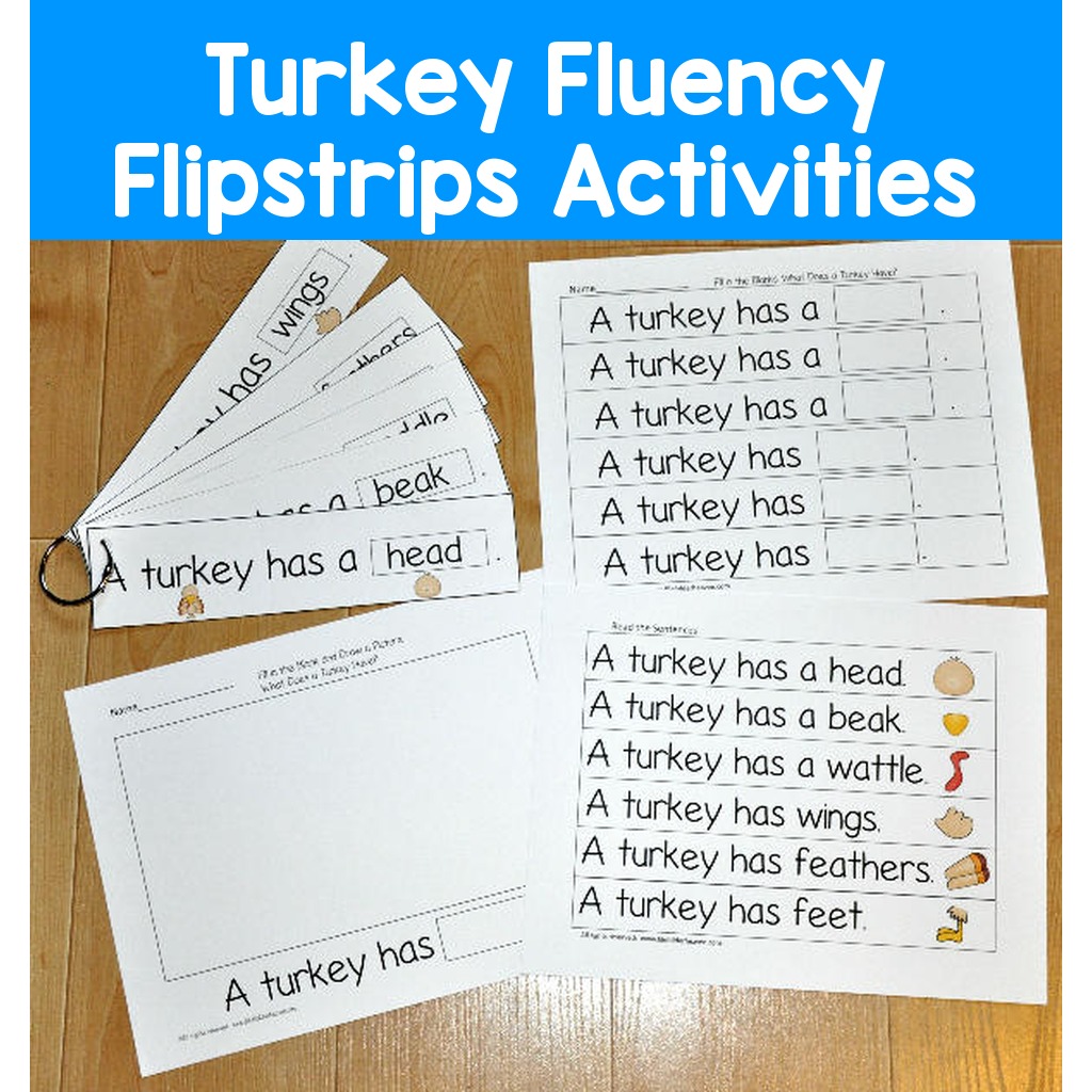 Turkey Fluency Flipstrips Activities