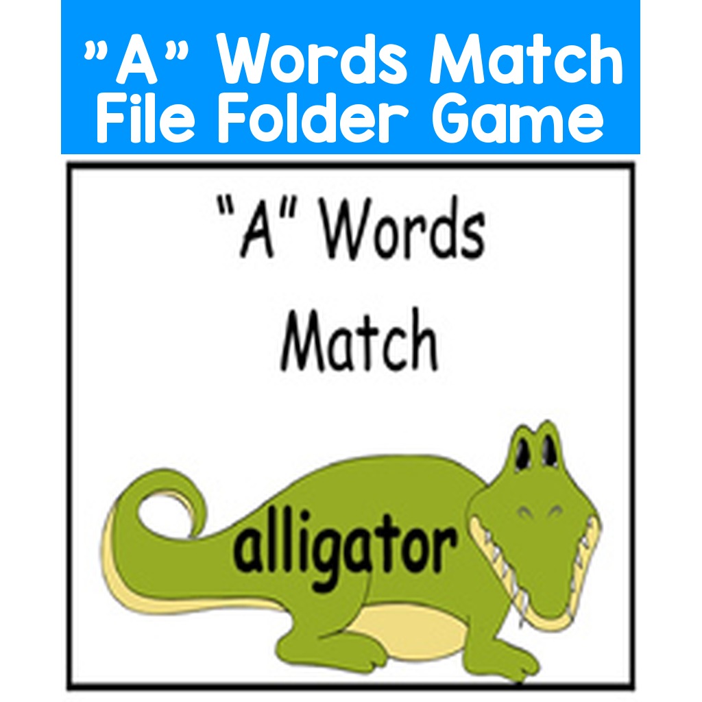 "A" Words Match File Folder Game