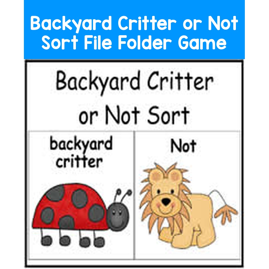 Backyard Critter or Not Sort File Folder Game