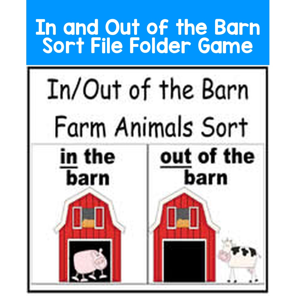 In and Out of the Barn Sort File Folder Game